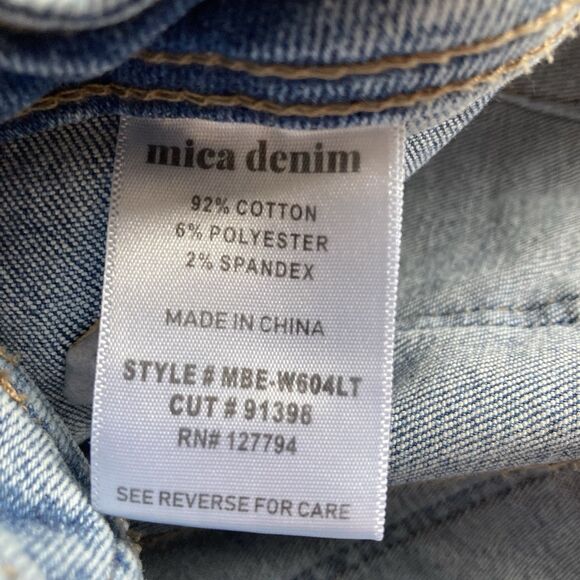 Mica Los Angeles Jeans 24 Blue Denim Wide Leg Flare High Waisted Skater Rave - Picture 8 of 8